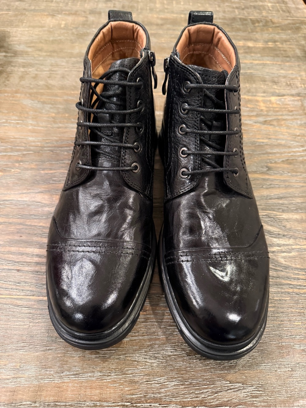 Vintage Foundry Black Leather Lace-Up Ankle Boots NWOB Men’s 8.5